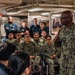 Fleet Master Chief Donald Davis Speaks With Ronald Reagan Sailors