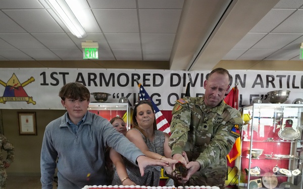 A sweet tradition: 4-27 Field Artillery welcomes new leadership with ceremonial cake cutting