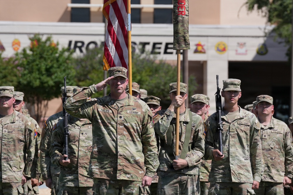 Lt. Col. Fields renders first salute as commander of 4-27 Field Artillery