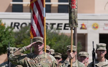 Lt. Col. Fields renders first salute as commander of 4-27 Field Artillery