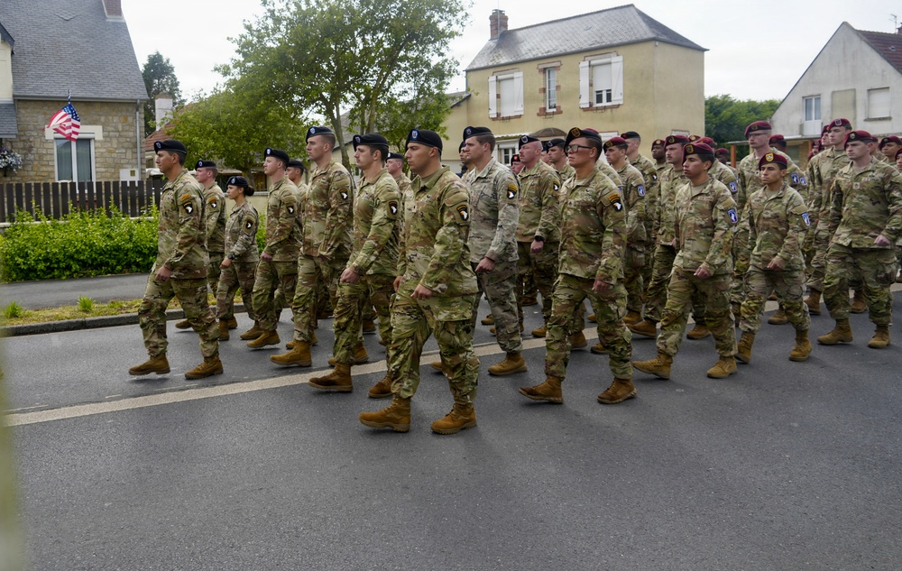 Screaming Eagles March Through Carentan, Commemorate Historical D-Day Battles
