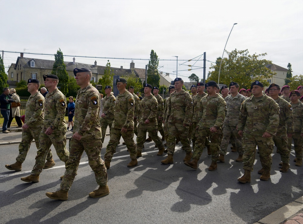 Screaming Eagles March Through Carentan, Commemorate Historical D-Day Battles