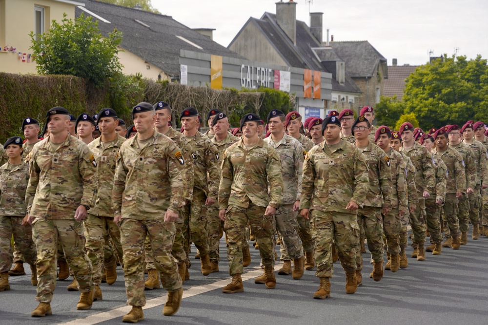 Screaming Eagles March Through Carentan, Commemorate Historical D-Day Battles