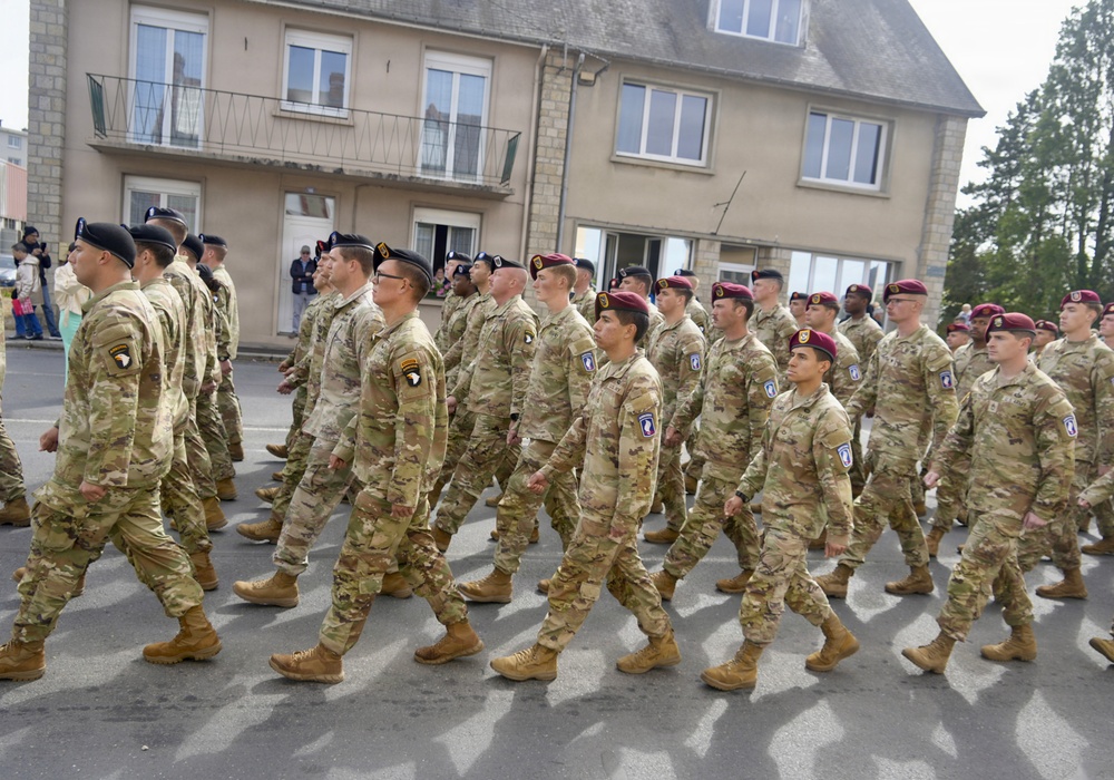 Screaming Eagles March Through Carentan, Commemorate Historical D-Day Battles