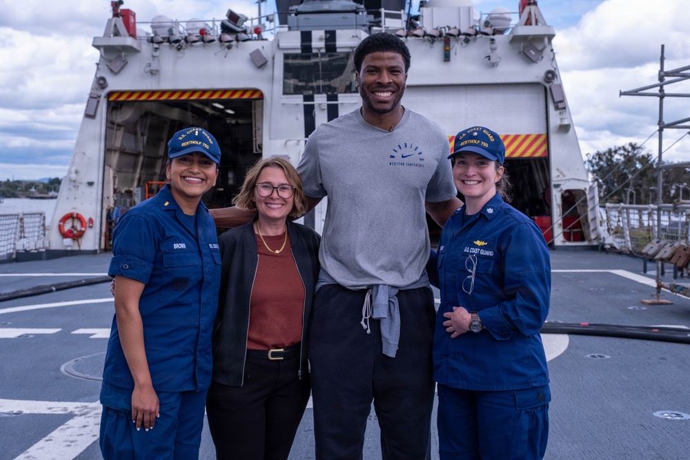 Golden State Warriors representative tours USCGC Bertholf