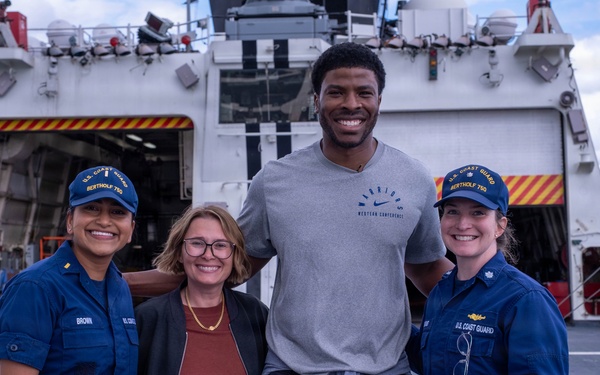 Golden State Warriors representative tours USCGC Bertholf