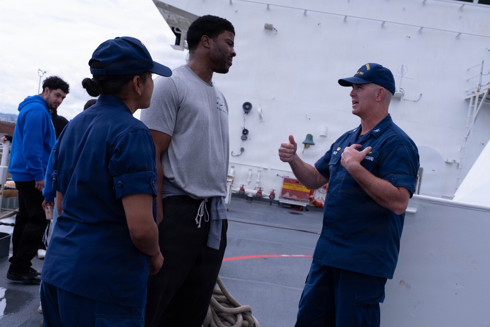 Golden State Warriors representative tours USCGC Bertholf