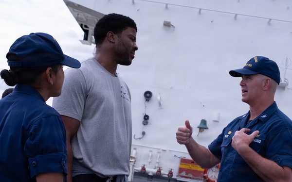 Golden State Warriors representative tours USCGC Bertholf