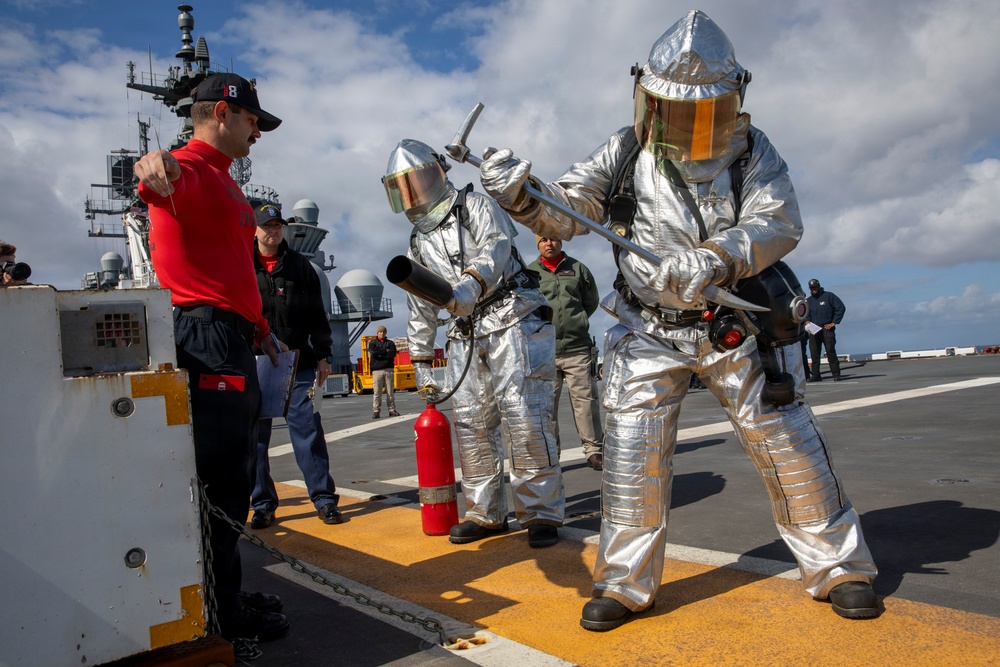 USS Makin Island Flight Deck Fire Drill