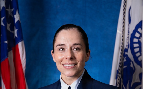 U.S. Coast Guard Commander Lindsay Cook of the U.S. Coast Guard Northwest District poses for an official photo
