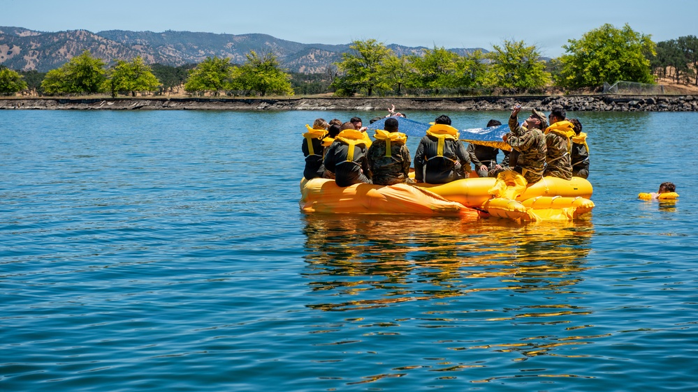 Travis Airmen complete water survival training at Lake Berryessa