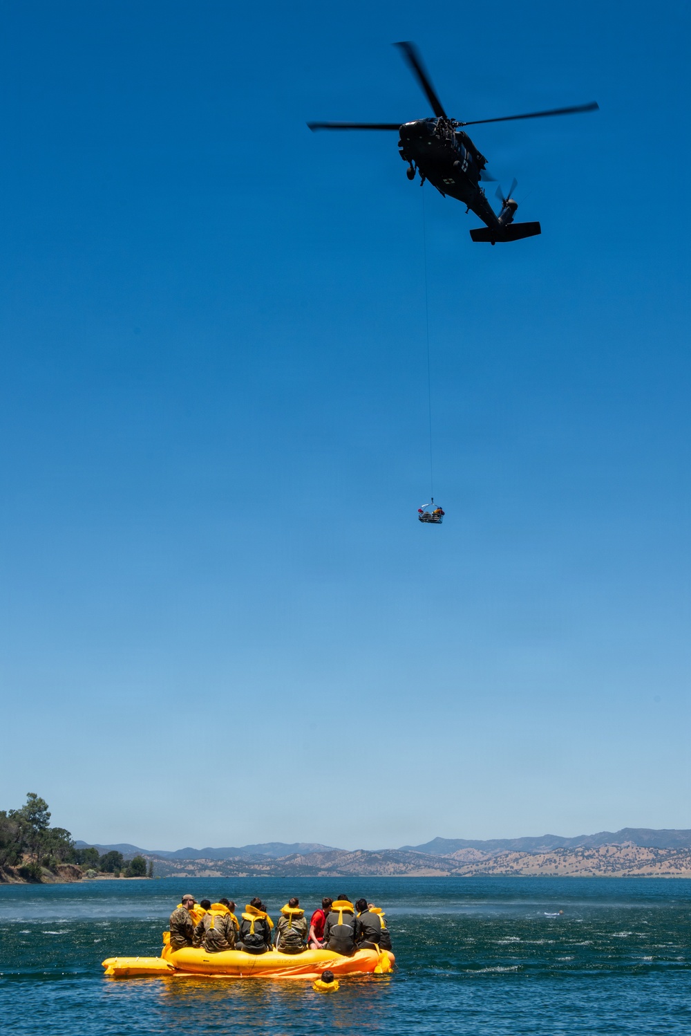 Travis Airmen complete water survival training at Lake Berryessa