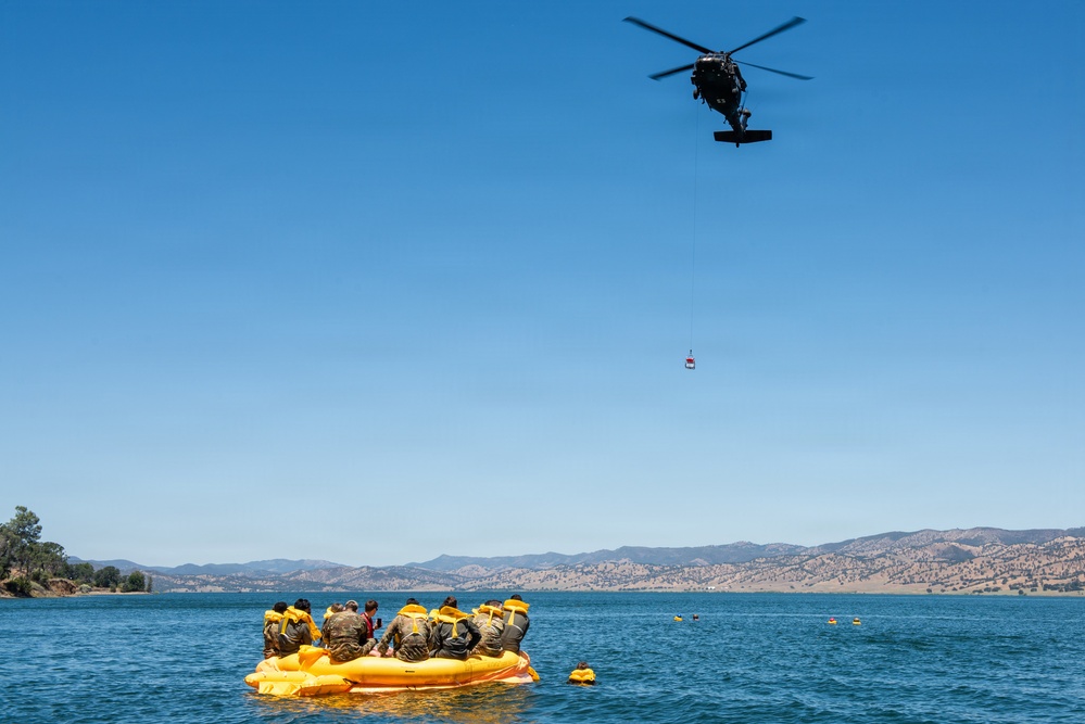Travis Airmen complete water survival training at Lake Berryessa