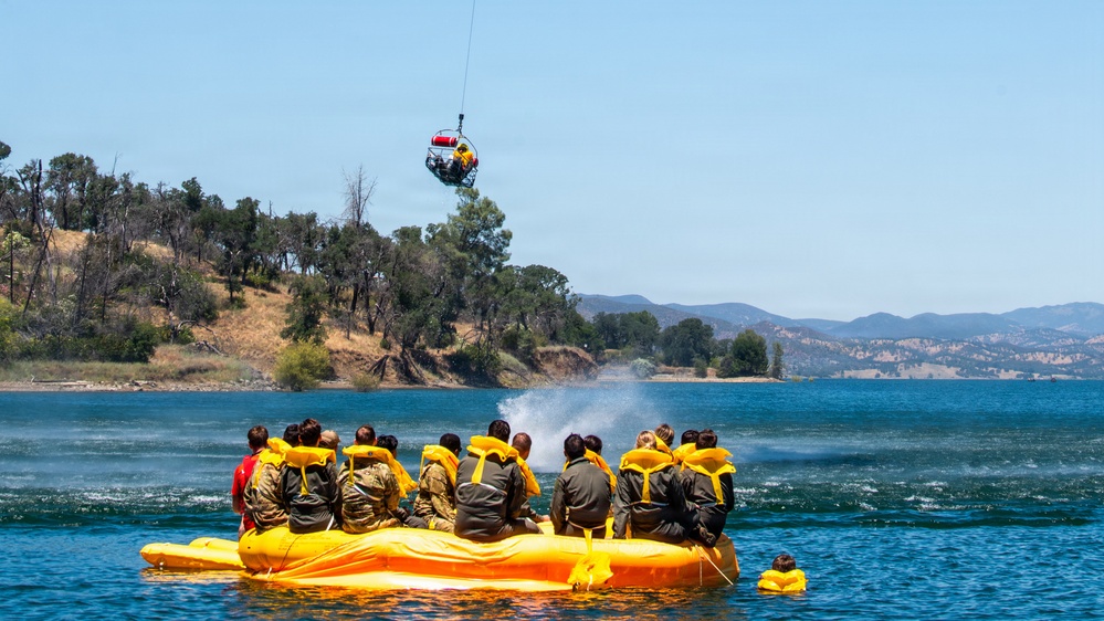 Travis Airmen complete water survival training at Lake Berryessa
