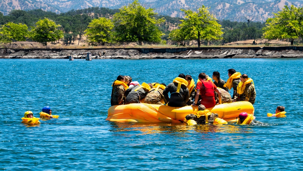 Travis Airmen complete water survival training at Lake Berryessa