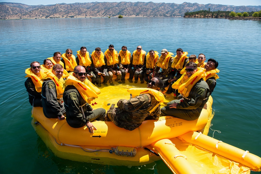 Travis Airmen complete water survival training at Lake Berryessa