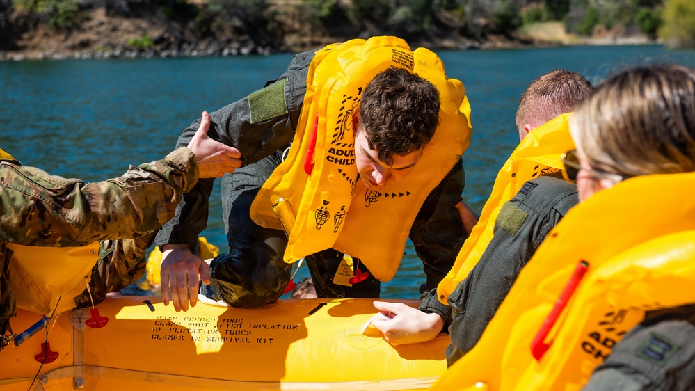 Travis Airmen complete water survival training at Lake Berryessa