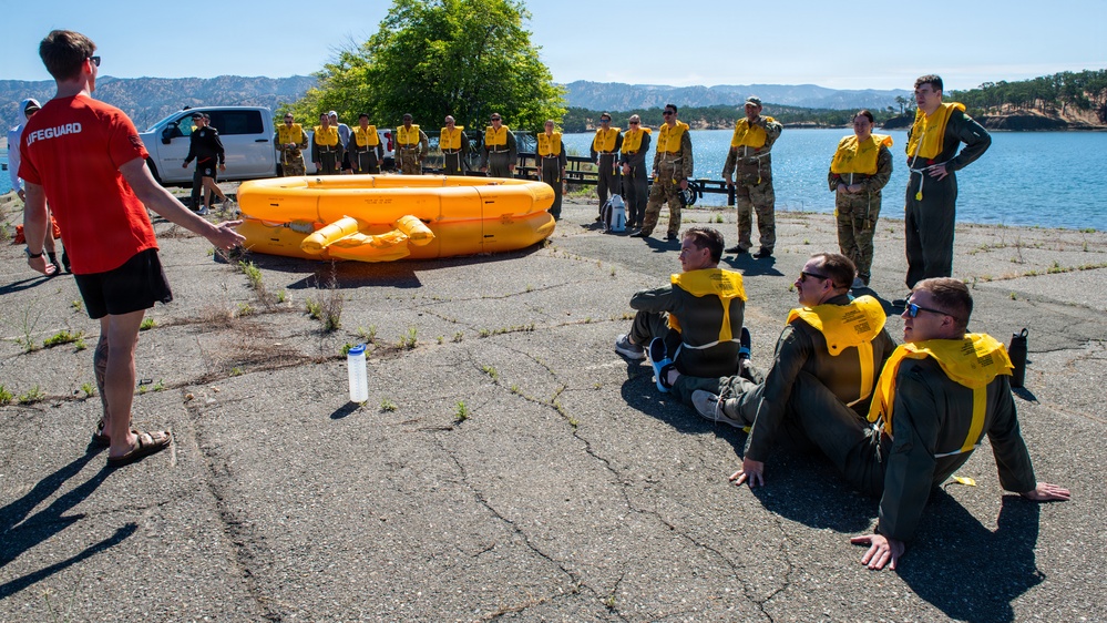 Travis Airmen complete water survival training at Lake Berryessa