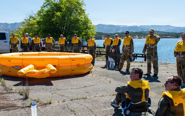 Travis Airmen complete water survival training at Lake Berryessa