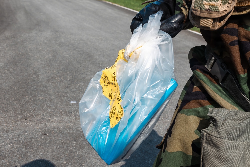 U.S. Marines, Airmen rehearse biological response operations