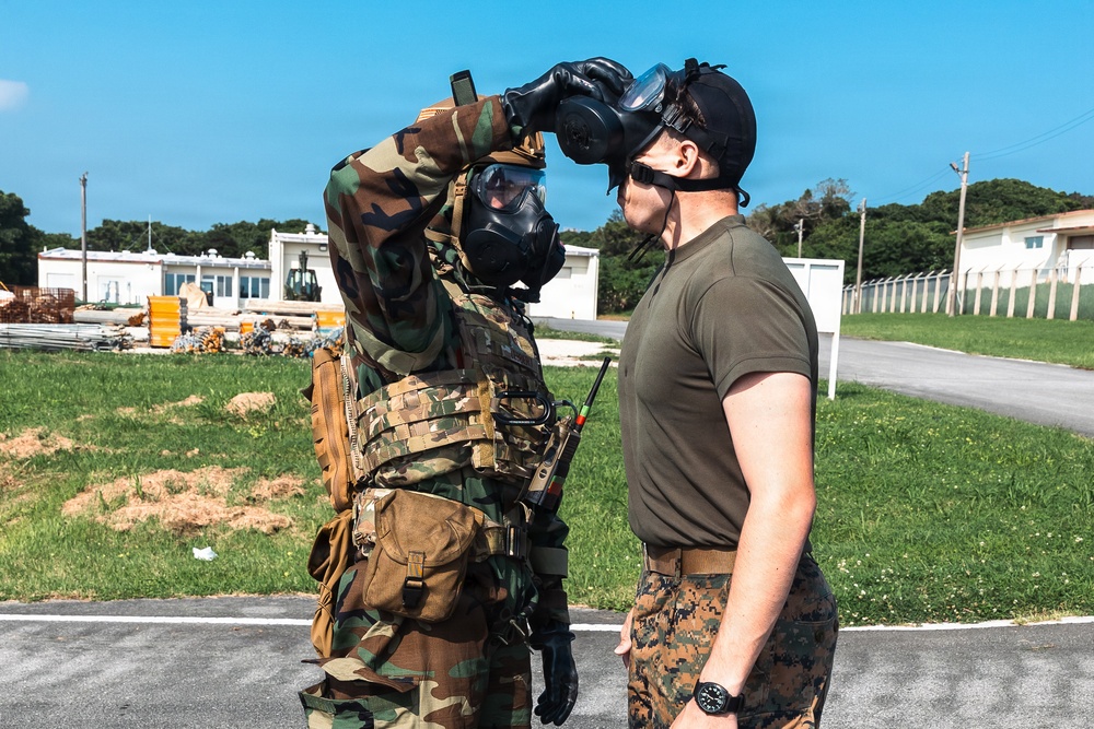 U.S. Marines, Airmen rehearse biological response operations