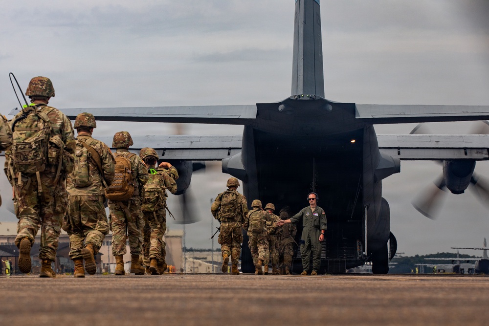 1036th Engineer Company simulate destroying enemy airfield.