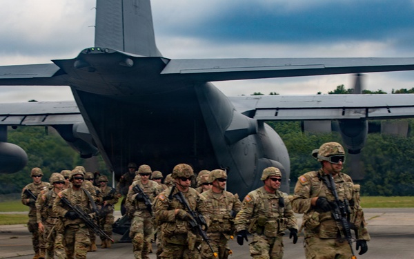 1036th Engineer Company simulate destroying enemy airfield.