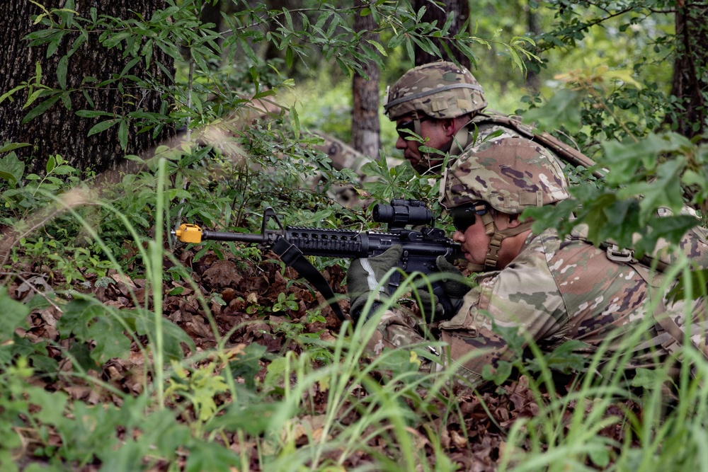 1036th Engineer Company simulate destroying enemy airfield.