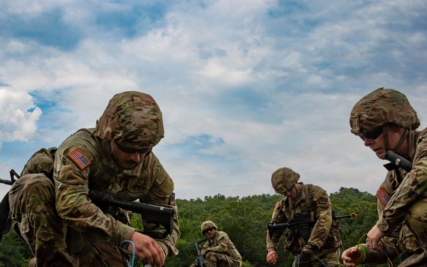 1036th Engineer Company simulate destroying enemy airfield.