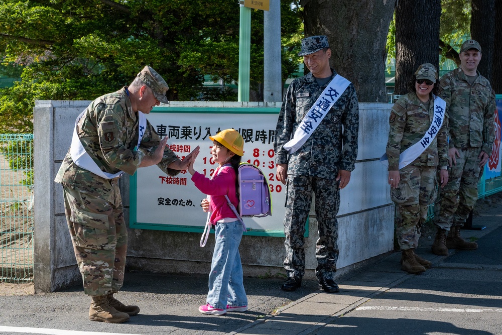 U.S. and JASDF Airmen support student safety in Misawa