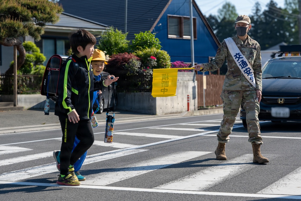 U.S. and JASDF Airmen support student safety in Misawa