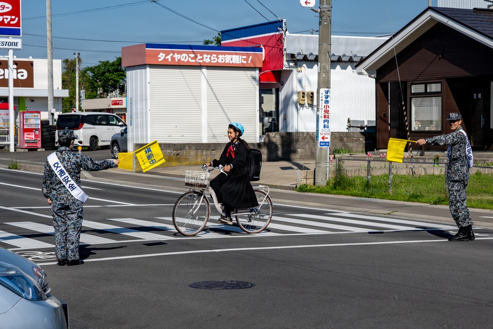 U.S. and JASDF Airmen support student safety in Misawa