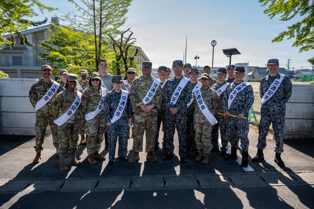 U.S. and JASDF Airmen support student safety in Misawa