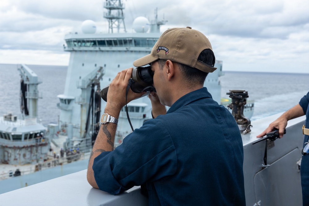 USS Portland Conducts Underway Replenishment with Motor Vessel Asterix