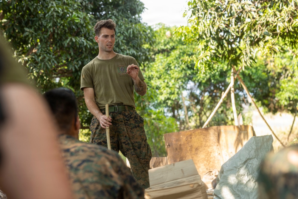 3rd Littoral Combat Team Marines participate in a jungle survival class