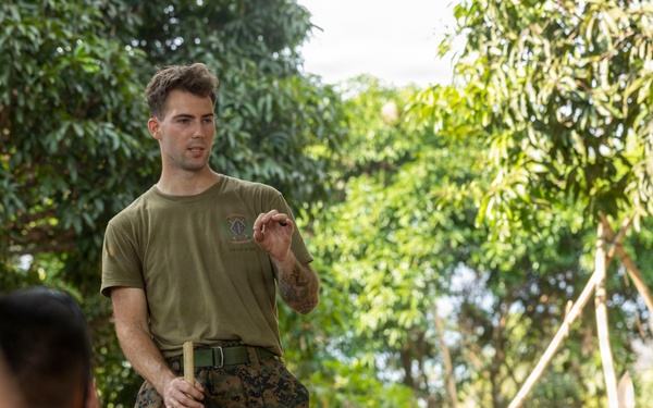 3rd Littoral Combat Team Marines participate in a jungle survival class