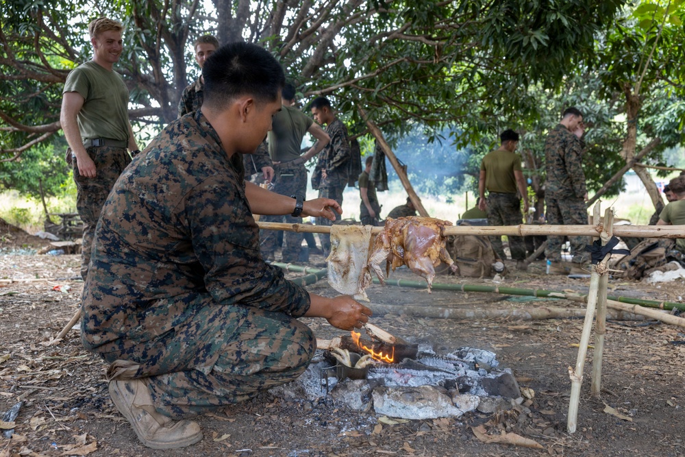 3rd Littoral Combat Team Marines participate in a jungle survival class