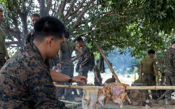 3rd Littoral Combat Team Marines participate in a jungle survival class