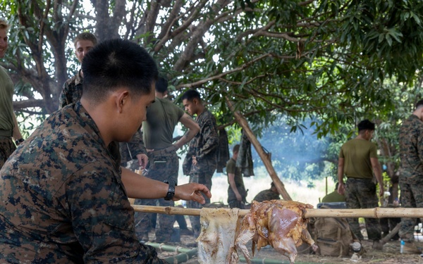 3rd Littoral Combat Team Marines participate in a jungle survival class