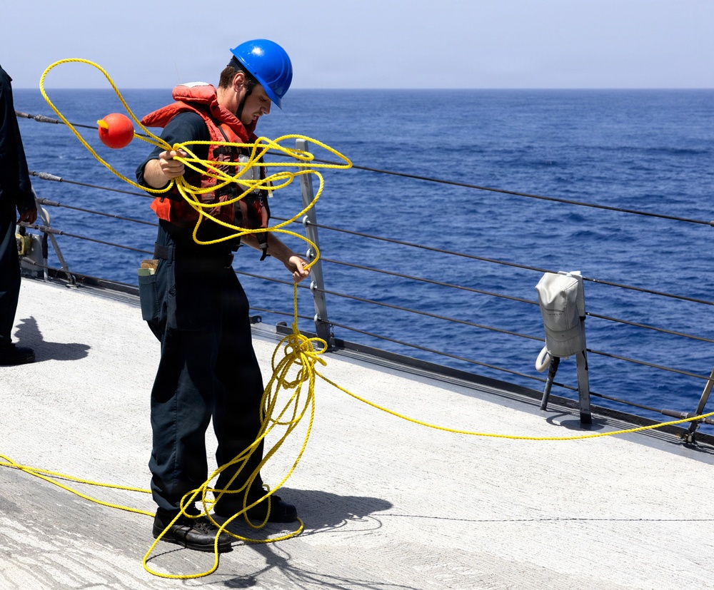 USS Arleigh Burke Conducts Man Overboard Drill in the Mediterranean