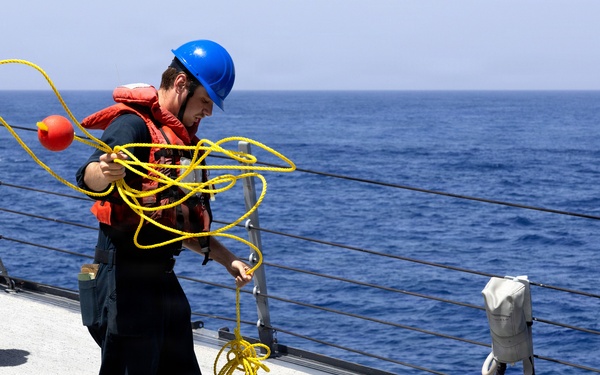 USS Arleigh Burke Conducts Man Overboard Drill in the Mediterranean