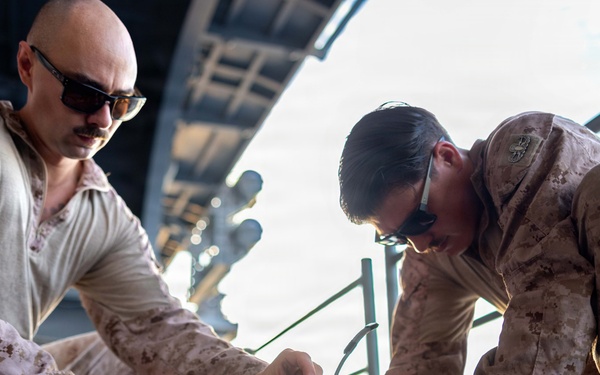 11th MEU Marines Conduct Live-Fire Volumetric Training Aboard USS Boxer