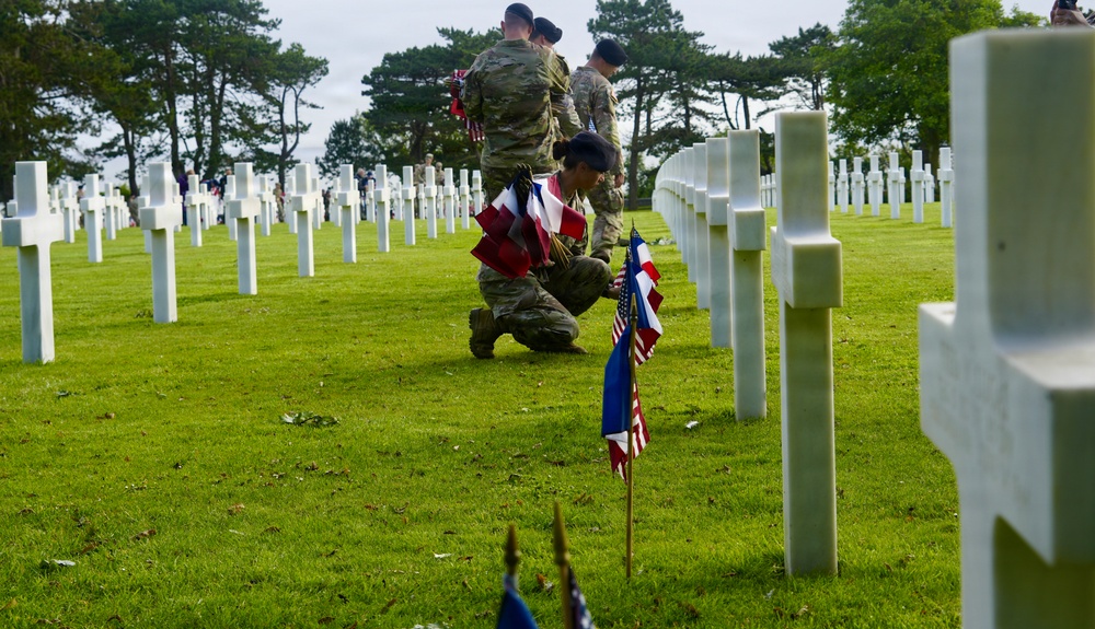 United in Remembrance: Flag Placement Marks 82nd Anniversary of D-Day at Normandy