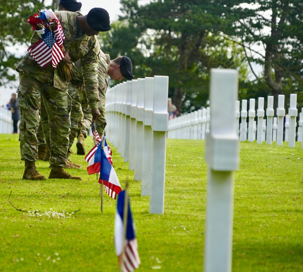 United in Remembrance: Flag Placement Marks 82nd Anniversary of D-Day at Normandy