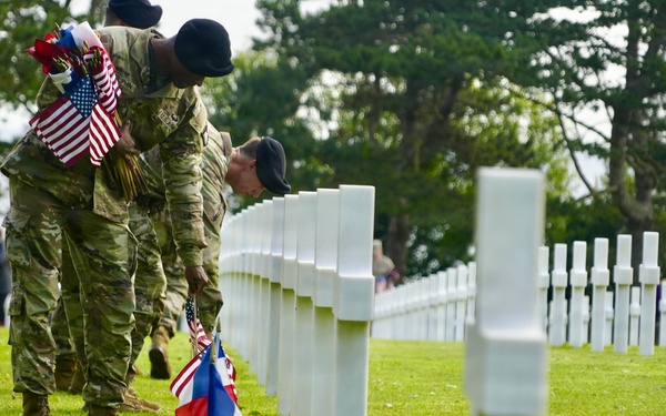 United in Remembrance: Flag Placement Marks 82nd Anniversary of D-Day at Normandy