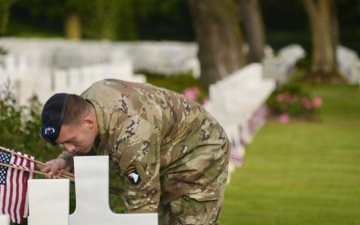 United in Remembrance: Flag Placement Marks 82nd Anniversary of D-Day at Normandy