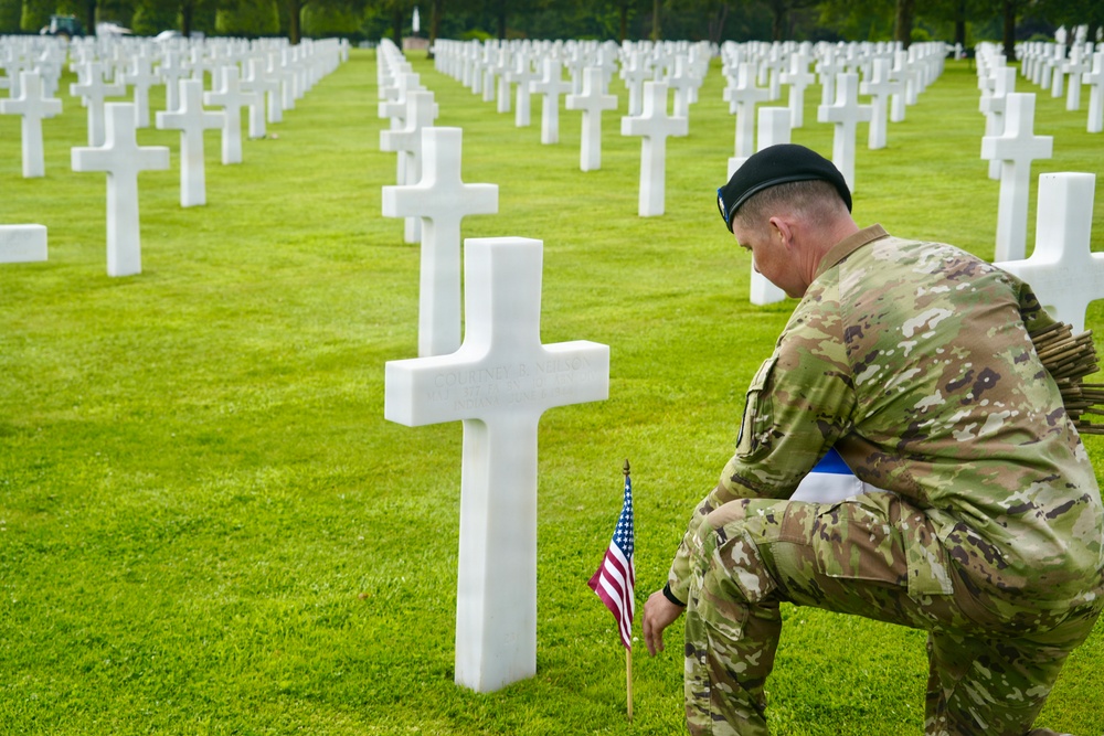 United in Remembrance: Flag Placement Marks 82nd Anniversary of D-Day at Normandy