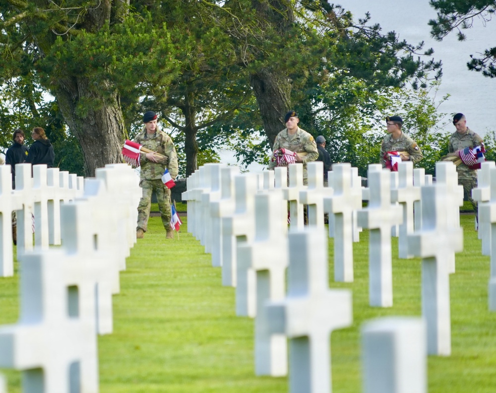 United in Remembrance: Flag Placement Marks 82nd Anniversary of D-Day at Normandy