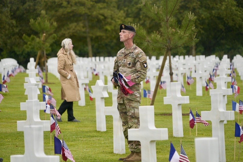 United in Remembrance: Flag Placement Marks 82nd Anniversary of D-Day at Normandy
