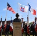French citizens and veterans perform duty as color guard